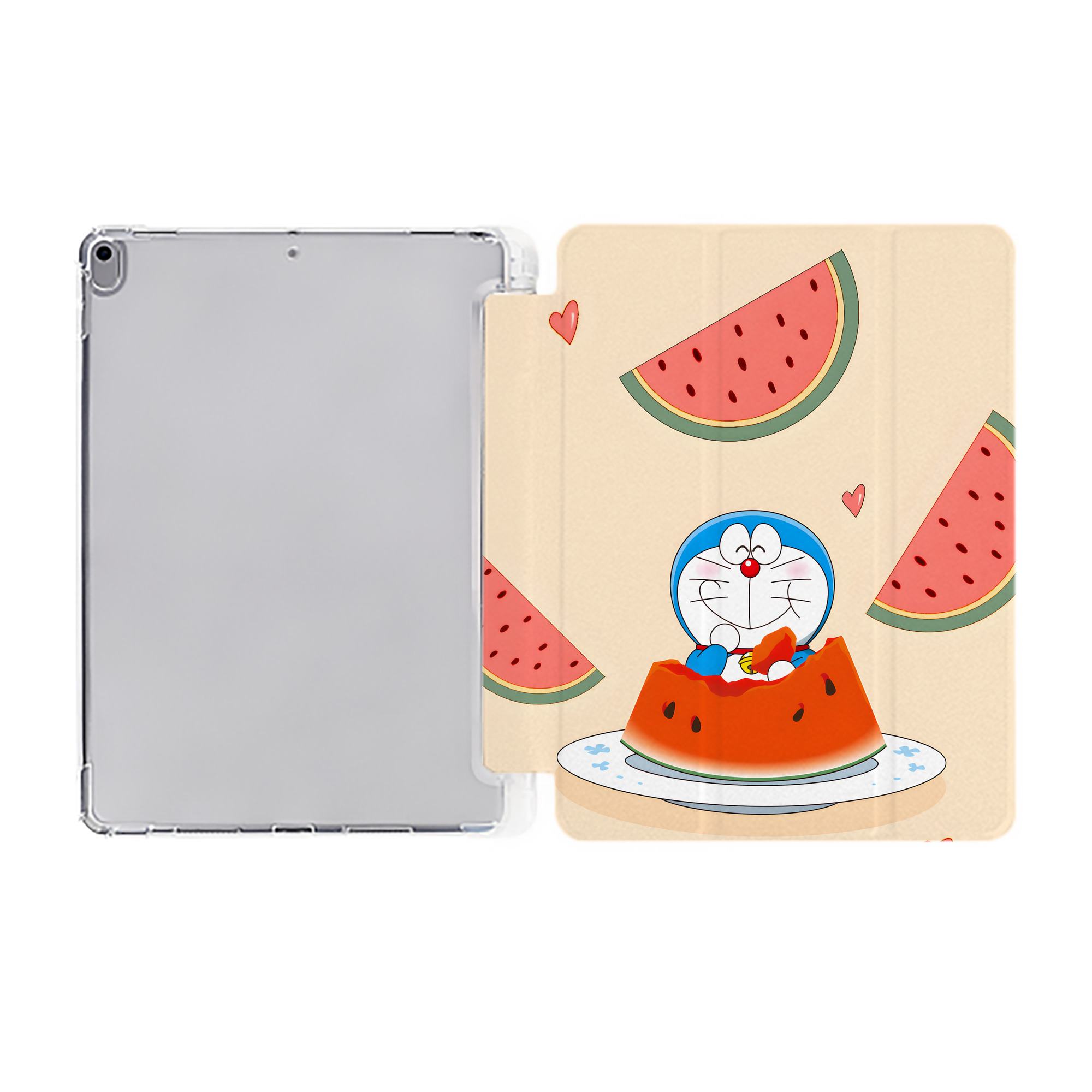 （画像用） ドラえもん Doraemon IPad ケース ペン収納付き 三つ折りスタンド PUレザー×シリコン 対応機種9.5/10.5/10.9インチ